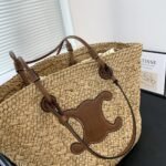 Celine Triomphe Panier Raffia In Palm Tan 31cm - Image 2
