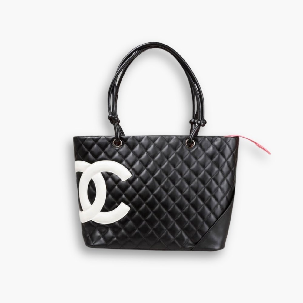 116-2 Chanel Cambon Line Medium Tote Bag In Black 28cm - Image 1