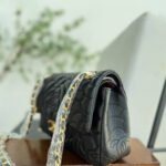 Chanel Flap Bag with Camellia Flower Chain Black 26cm - Image 3