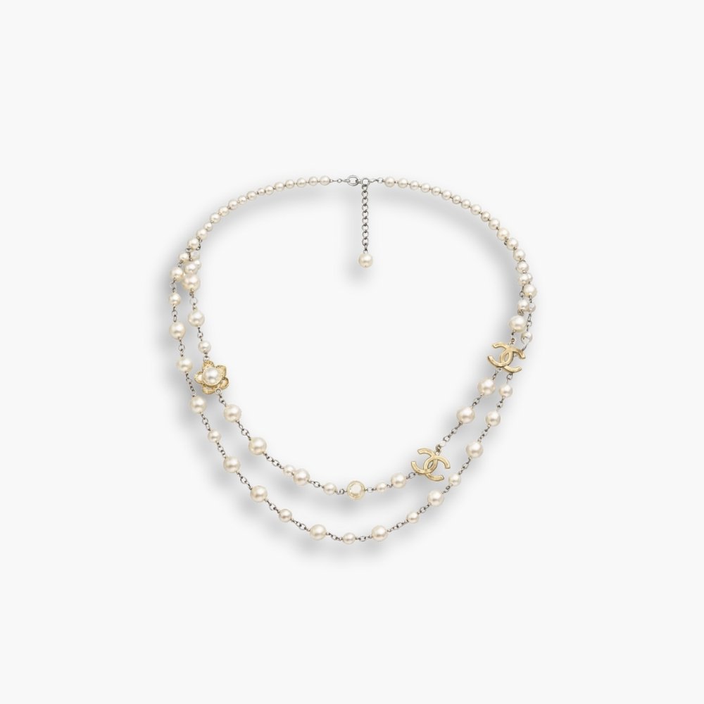 14-4-1 Chanel Double Strand Pearl Necklace - Image 1