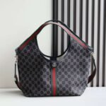Super Vip 1:1 – Gucci Giglio Small Tote Bag GG Denim Black and White 25Cm 860845 FAFYU 1155 - Image 2