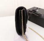 Saint Laurent Cassandre Envelope Chain Wallet Black 22cm 377828 BOW01 1000 - Image 5