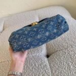 Louis Vuitton Pleaty Handbag Monogram Denim Blue 26cm M95050 - Image 5