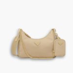 Prada Re Edition 2005 Saffiano Leather Bag Beige 22Cm