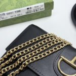 Gucci 73 Horsebit Detailed Satin Clutch Black 19Cm - Image 8