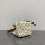 Super Vip 1:1 – Celine Micro Sailor In Triomphe Canvas White And Tan 17Cm 10M742GCE 01TA - Image 4