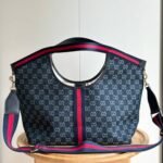 Gucci Giglio Large Tote Bag Blue And White GG Denim 60Cm 853971 FAFFQ 8864 - Image 4