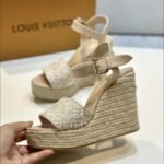 Louis Vuitton Helios Wedge Espadrille Beige 1AHLL6 - Image 3