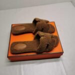 Hermes Oran Teddy Bear Slipper Sandals Cognac - Image 2