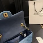 Chanel Classic Handbag Washed Denim And Gold Tone Metal Blue 19cm A01112 B16747 NX158 - Image 3