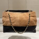Perfect Match: Chanel Shopping Bag Beige And Black 36Cm X Chanel Classic Mini Bag With Hook Black 12Cm - Image 5