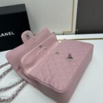 Chanel Classic Double Flap Bag Pink With Silver Hardware 26Cm - Image 5