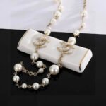 Chanel Pearl & Gold CC Interlocking Necklace - Image 2