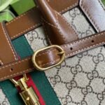 Gucci Medium Tote Bag With Piston Closure In Beige And Ebony 30Cm 649016 HUHHG 8565 - Image 4