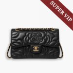 Super Vip 1:1 – Chanel Flap Bag with Camellia Flower Chain Black 26cm