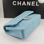 Chanel Classic 11.12 Handbag Gold Tone Metal Light Blue 30Cm - Image 5