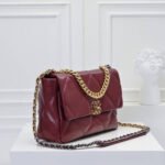 Chanel 19 Shiny Crumpled Burgundy 25cm - Image 2