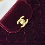 Chanel Kelly Mini Velvet Burgundy 19cm - Image 6