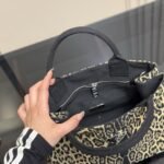 Prada Leopard Print Canapa Canvas Brown 30Cm - Image 6