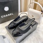Chanel Logo Ballet Flats Black - Image 5
