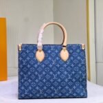 Louis Vuitton Onthego Tote Bag Denim Blue 35cm - Image 9