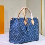 Louis Vuitton Onthego Tote Bag Denim Blue 35cm - Image 4