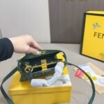 Fendi Peekaboo Iseeu Petite Bag With Crystal FF Motif Green 20Cm - Image 4
