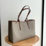Gucci GG Emblem Large Tote Bag Beige And Dark Brown 38Cm  ‎815213 FAD6L 9758 - Image 5