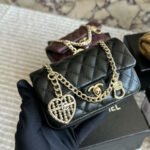 Perfect Match: Chanel Shopping Bag Beige And Black 36Cm X Chanel Classic Mini Bag With Hook Black 12Cm - Image 9