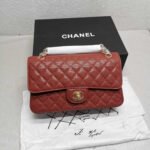 Chanel Classic Double Flap Bag Carviar Burgundy 25cm - Image 2