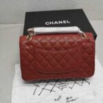 Chanel Classic Double Flap Bag Carviar Burgundy 25cm - Image 3