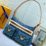 Louis Vuitton Monogram Denim Baggy PM Shoulder Bag Blue 30Cm - Image 2
