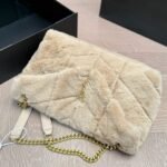Saint Laurent Loulou Shearling Puffer Bag Beige 28cm - Image 7
