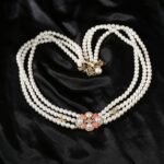 Chanel Double Strand Pearl Belt with Coral Floral Charm - Image 4