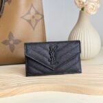 Saint Laurent Wallet in Grained Leather Black Hardware 13cm - Image 2