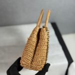 Super Vip 1:1 – Chanel Mini Shopping Bag Braided Raffia And Gold Tone Dark Beige 19Cm AS4416 B22677 U5552 - Image 4