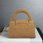 Super Vip 1:1 – Chanel Mini Shopping Bag Braided Raffia And Gold Tone Dark Beige 19Cm AS4416 B22677 U5552 - Image 5