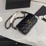Chanel Phone Holder with Chain Aged Leather Black 18cm AP3570 B14306 94305 - Image 7