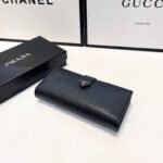 Prada Large Saffiano And Smooth Leather Wallet Black 18Cm 1MV025 2DYG F0002 - Image 3