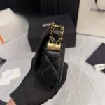 Chanel Phone Holder with Chain Aged Leather Black 18cm AP3570 B14306 94305 - Image 8