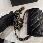 Chanel Phone Holder with Chain Aged Leather Black 18cm AP3570 B14306 94305 - Image 5