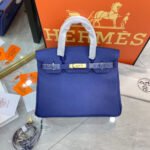Hermes Birkin 30 Togo Gold Hardware Bleu Electrique 30cm - Image 3