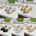 Gucci Nojum Women Slide Sandal Metallic Gold ‎817257 B8B00 8024 - Image 6
