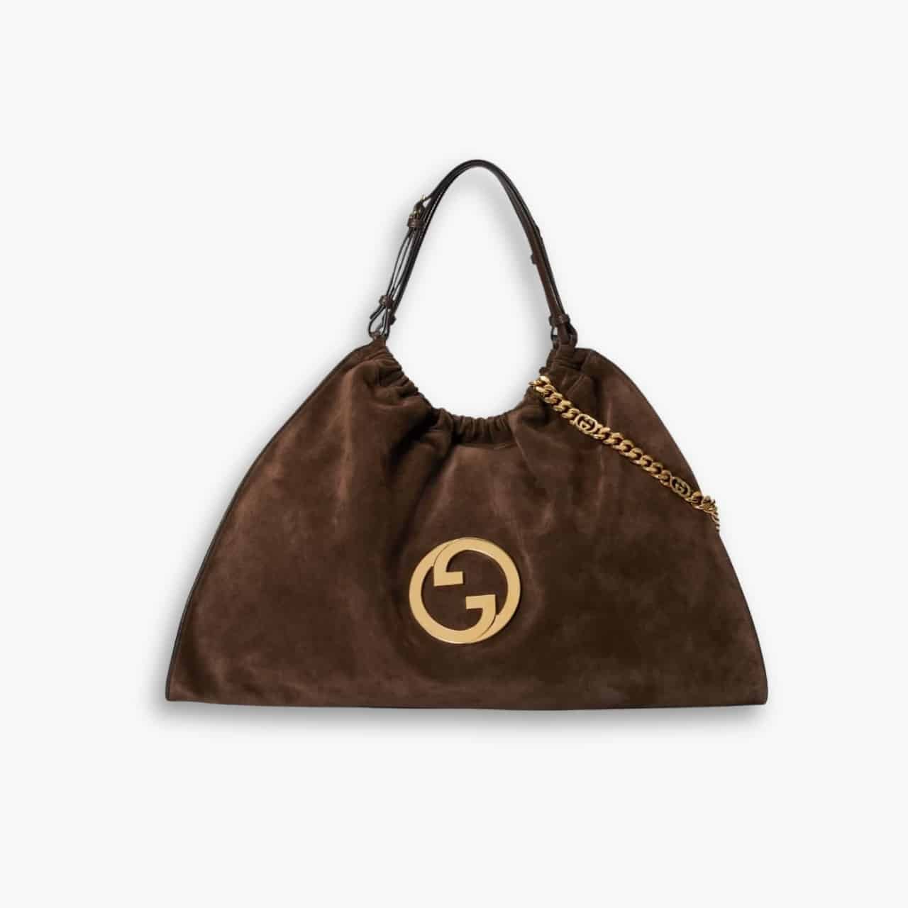 421-2-1 Gucci Blondie Large Suede Tote Bag Brown 50Cm - Image 1