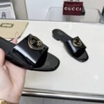 Gucci Women Round Interlocking G Sandal In Black - Image 6