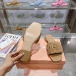 Miu Miu Matelassé Nappa Leather Slides Sand Beige 5XX605 88T F0036 F 010 - Image 3