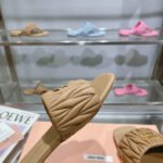 Miu Miu Matelassé Nappa Leather Slides Sand Beige 5XX605 88T F0036 F 010 - Image 4