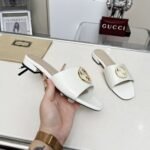 Gucci Women Round Interlocking G Sandal In White - Image 4