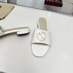 Gucci Women Round Interlocking G Sandal In White - Image 3