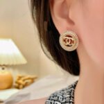 Chanel Round Stud Earrings Gold - Image 4